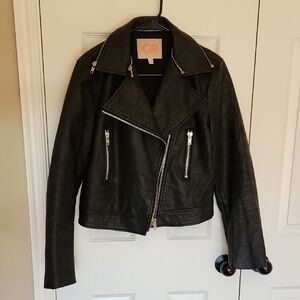 Gianni Bini Women's Black Leather Moto Jacket